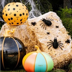 Halloween Inflatable Pumpkin Trio - Black, Orange, and Green